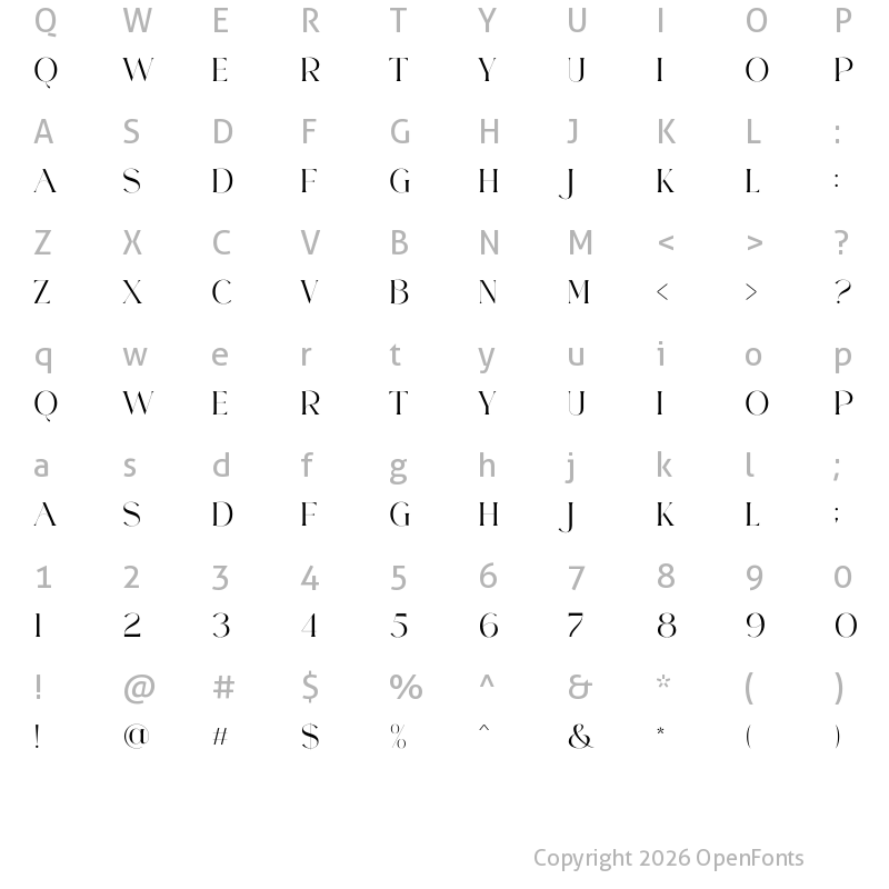 Character Map of CHERMONI Regular