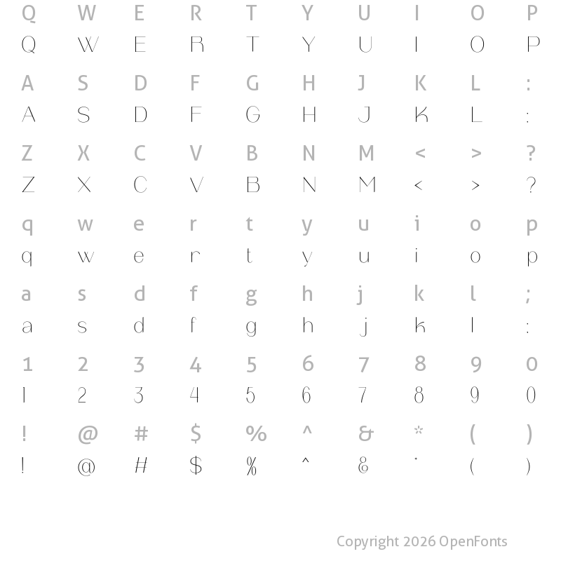 Character Map of Chesalova Regular