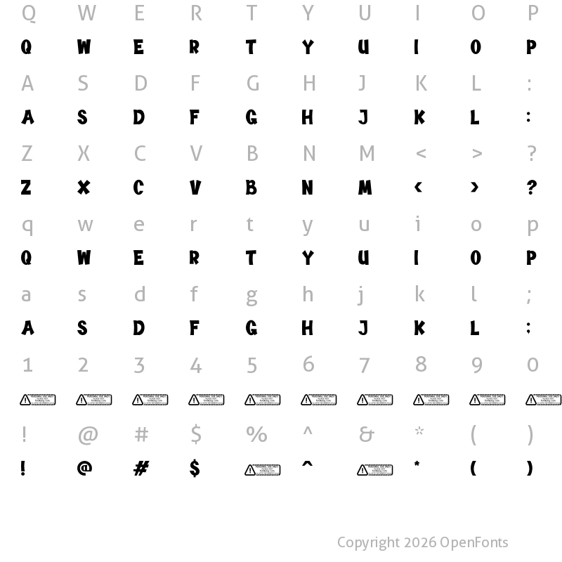Character Map of Chewies Regular