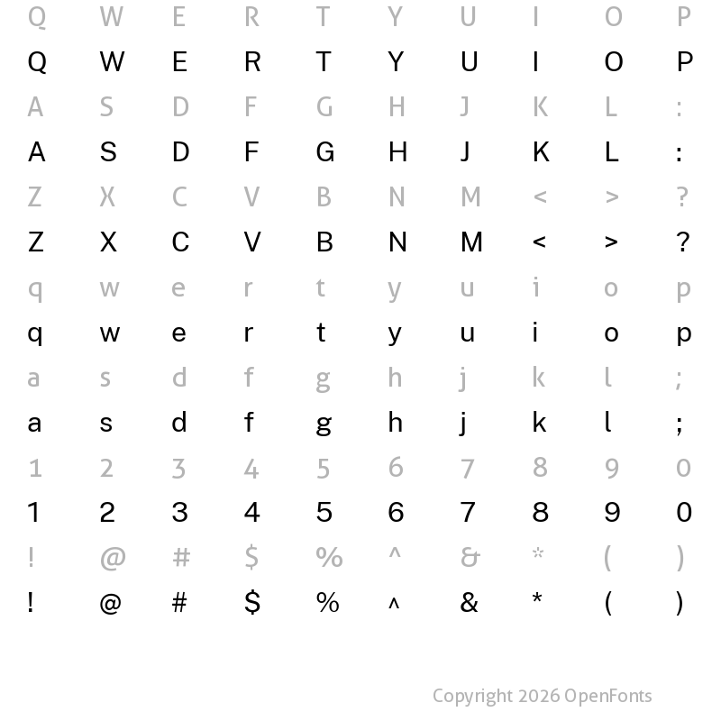Character Map of Cheyenne Sans Novus Regular