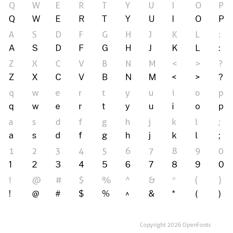 Character Map of Cheyenne Sans Regular