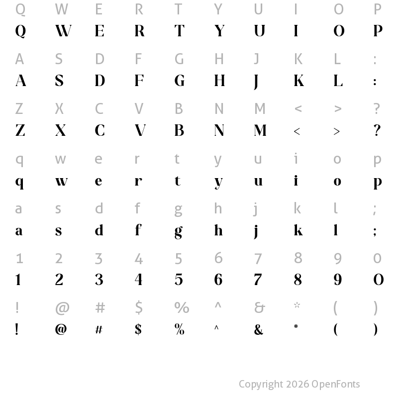 Character Map of Chiara Feragni Regular