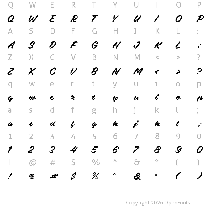 Character Map of ChibaScript Regular