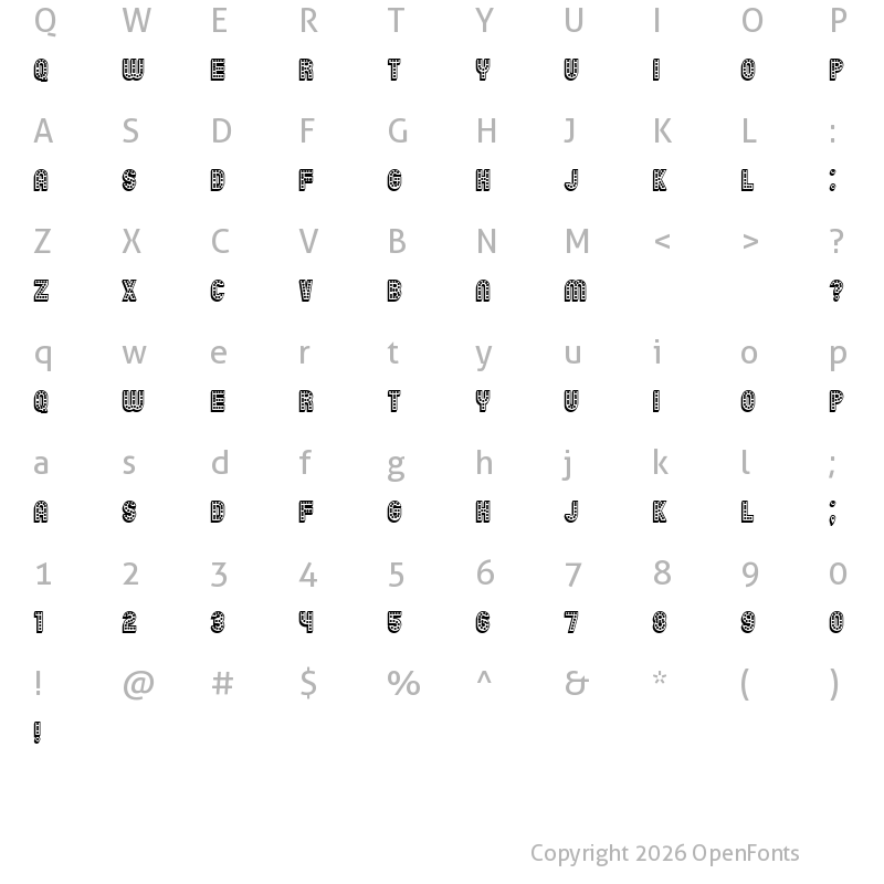 Character Map of Chicago 3D Regular