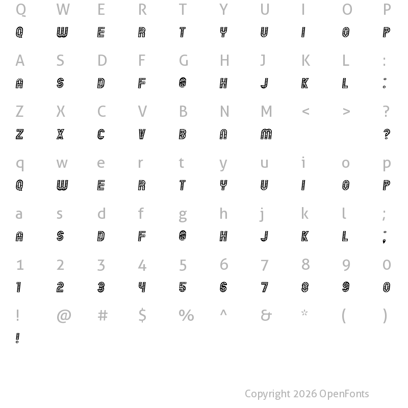 Character Map of Chicago Italic