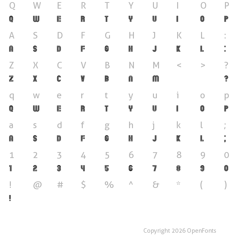 Character Map of Chicago Neon Regular