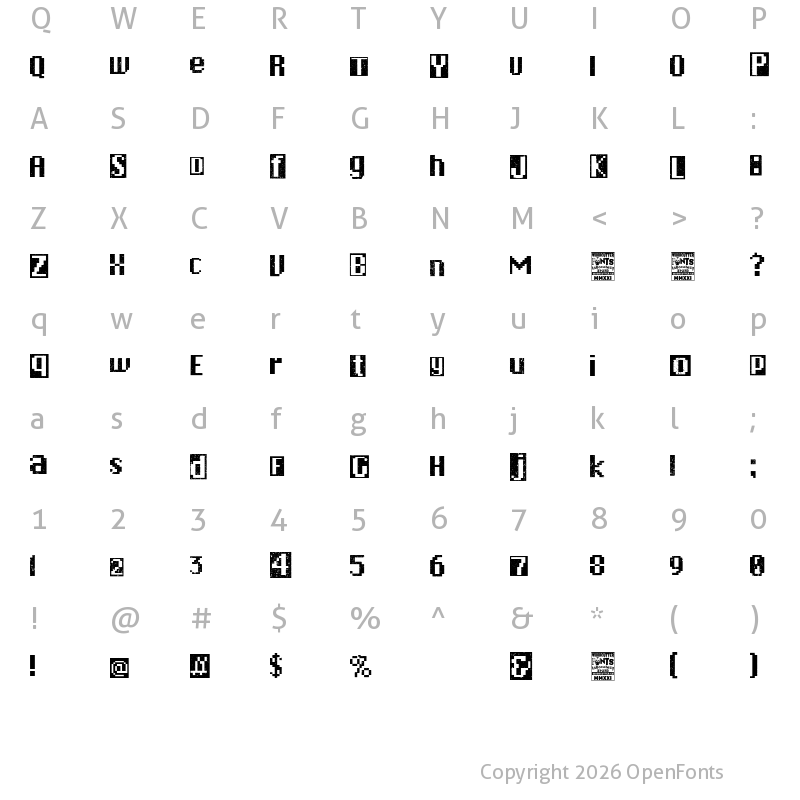 Character Map of Chicago Punk Regular