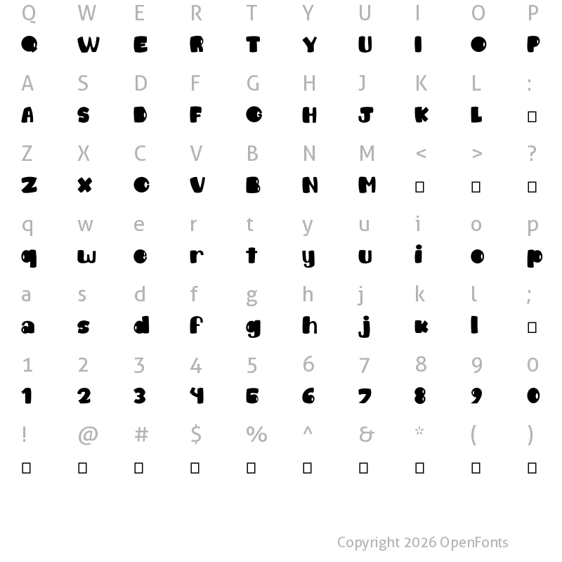 Character Map of CHICO Regular