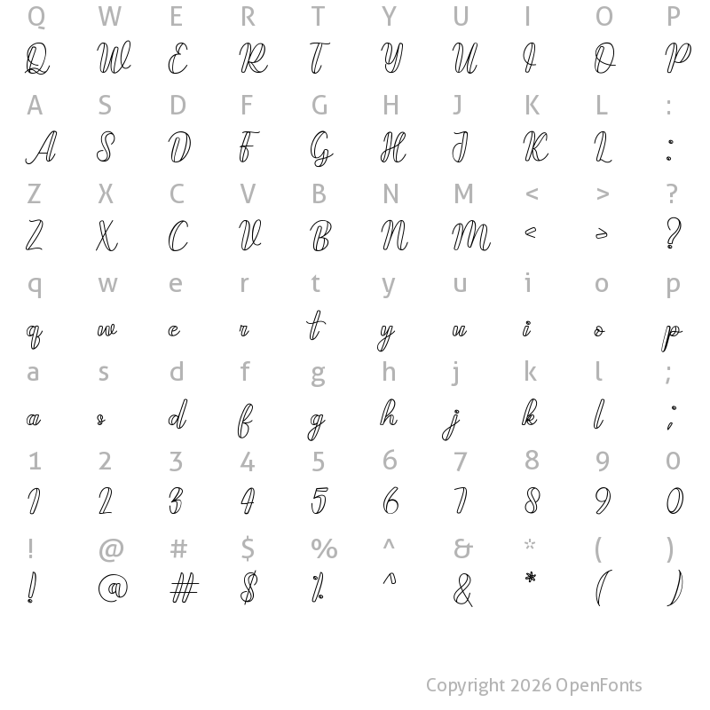 Character Map of Chiken Regular
