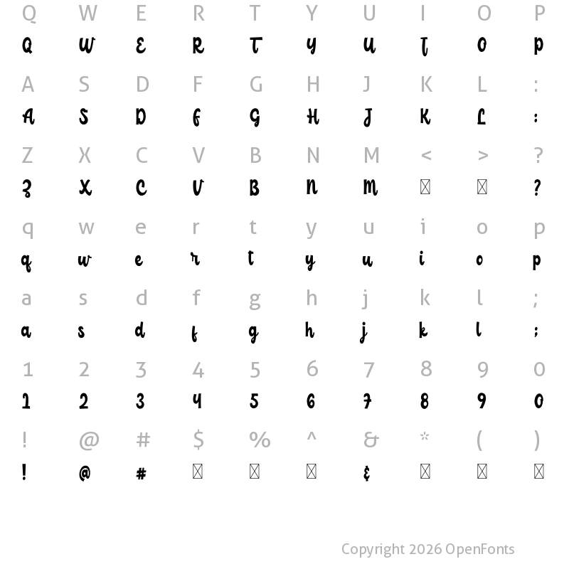 Character Map of ChildishFree Regular