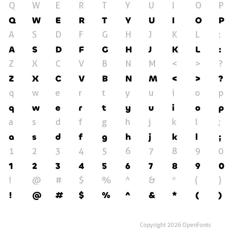 Character Map of Chillax Bold