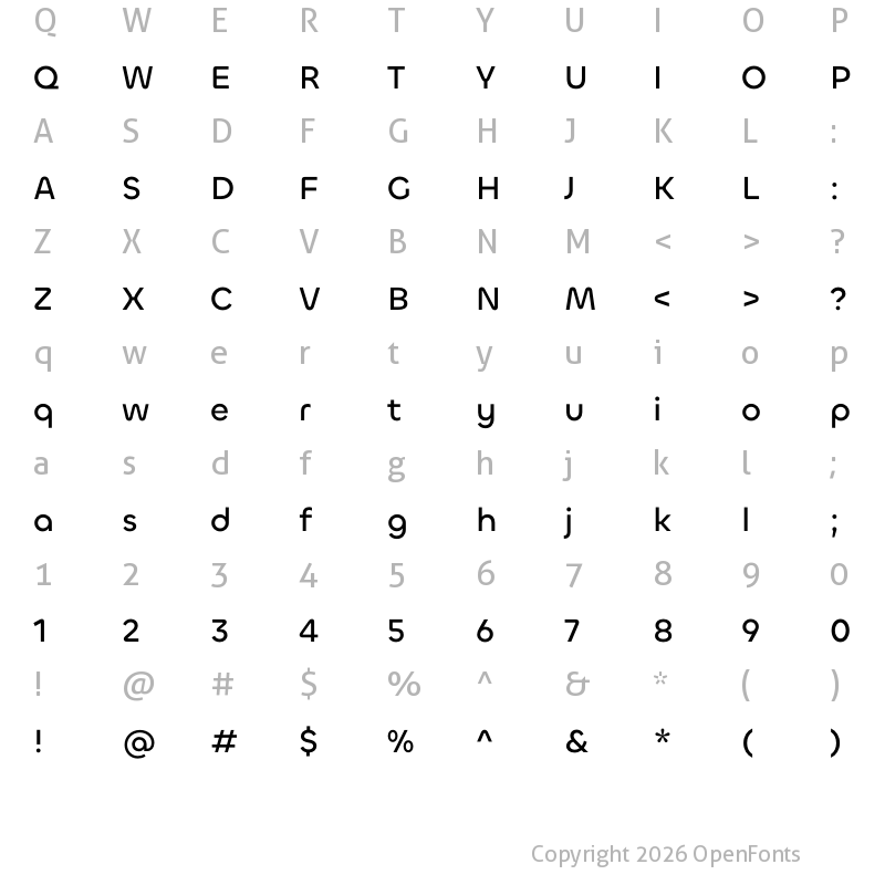 Character Map of Chillax Medium