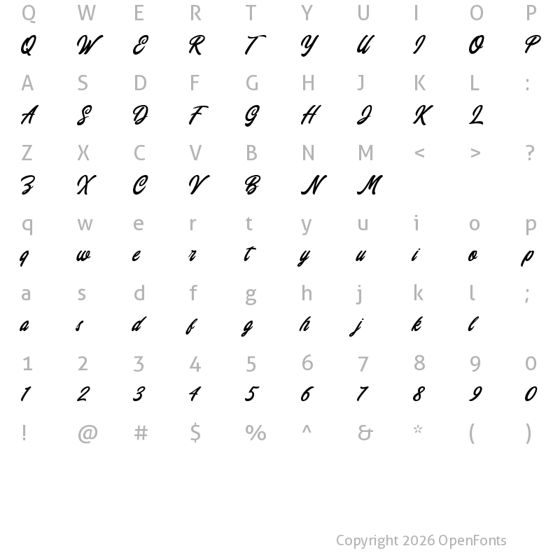 Character Map of Chillout For Personal Use Regular