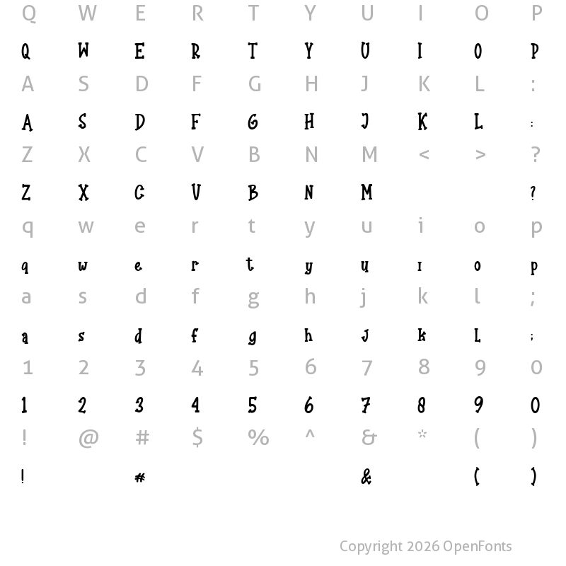 Character Map of Chillyk Regular