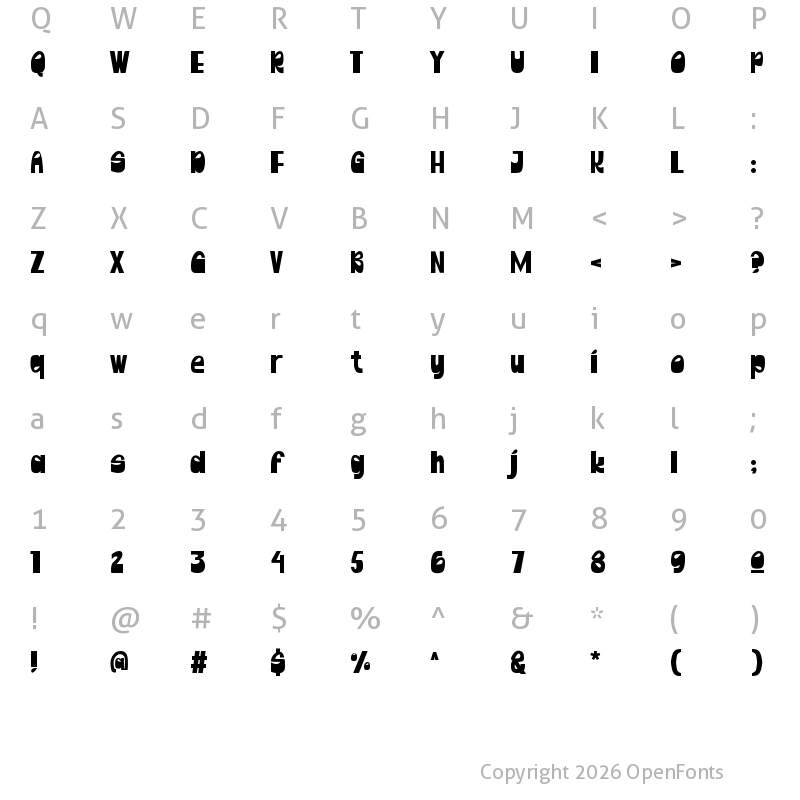 Character Map of CHILOK Regular