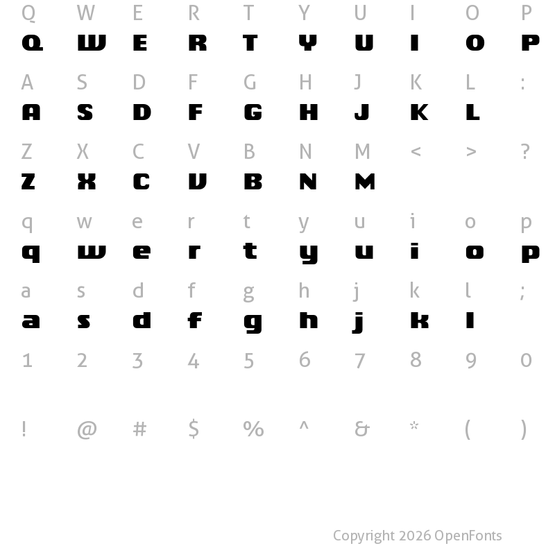 Character Map of Chiq Reduced Black