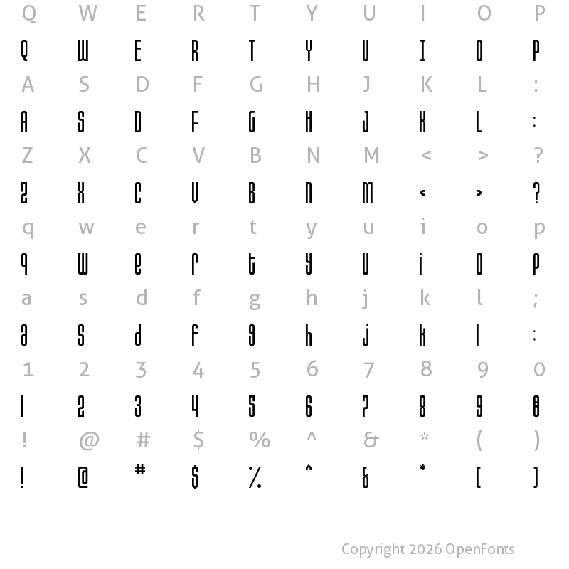 Character Map of Chisato Regular