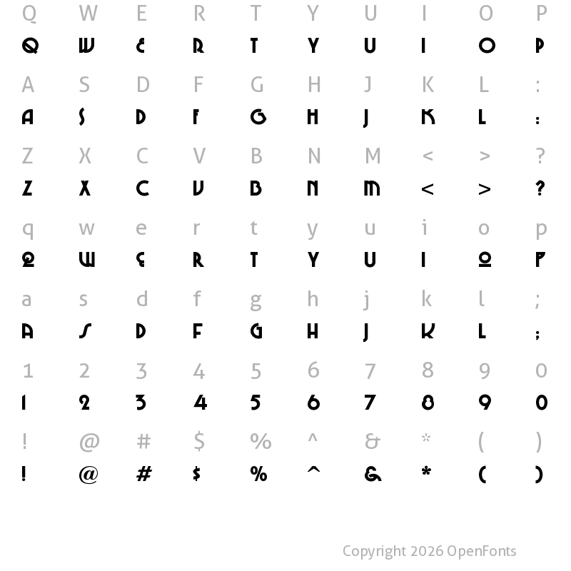Character Map of ChiTown NF Regular
