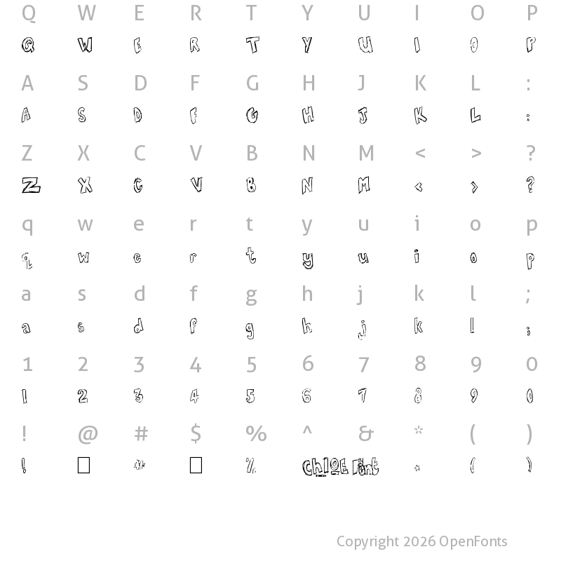 Character Map of Chloe Font Regular