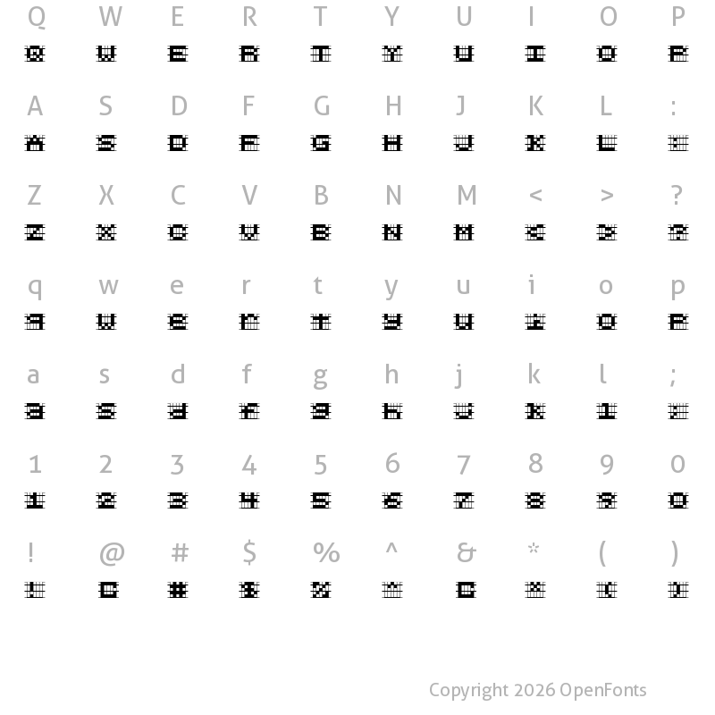 Character Map of Chlorenuf Regular