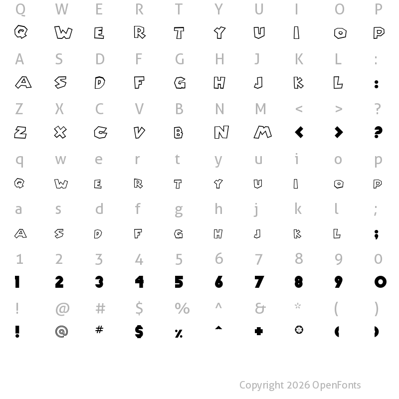 Character Map of Chlorinap Regular