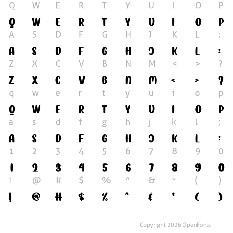 Character Map of Choco Crunch Regular