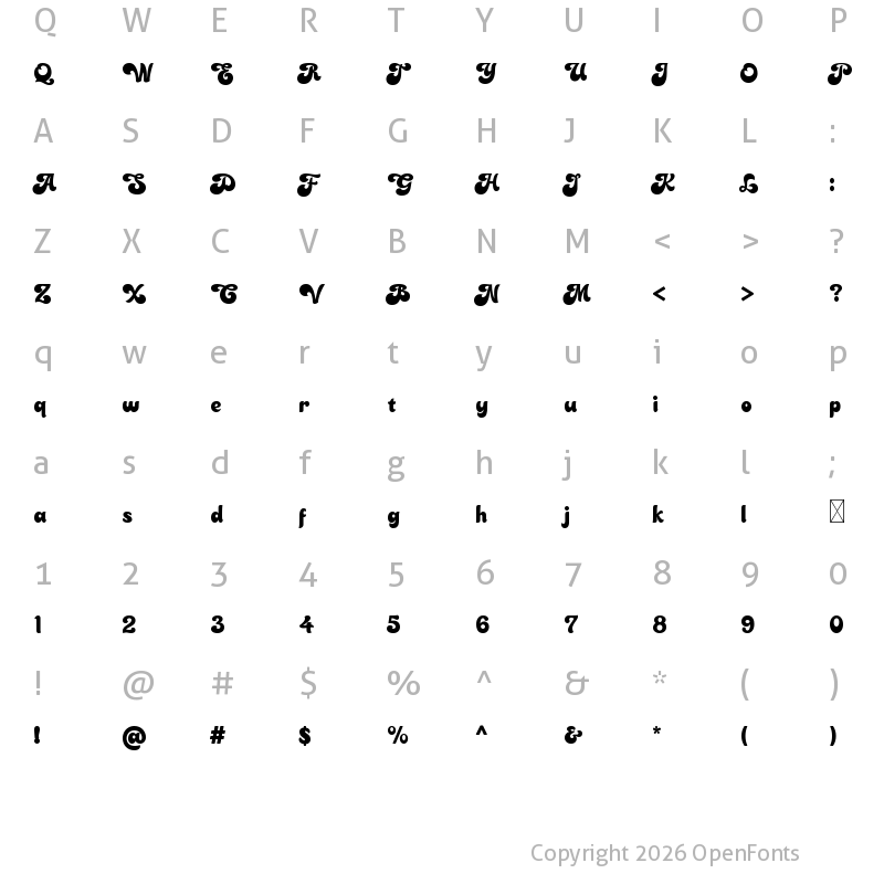 Character Map of Chocoladine Demo