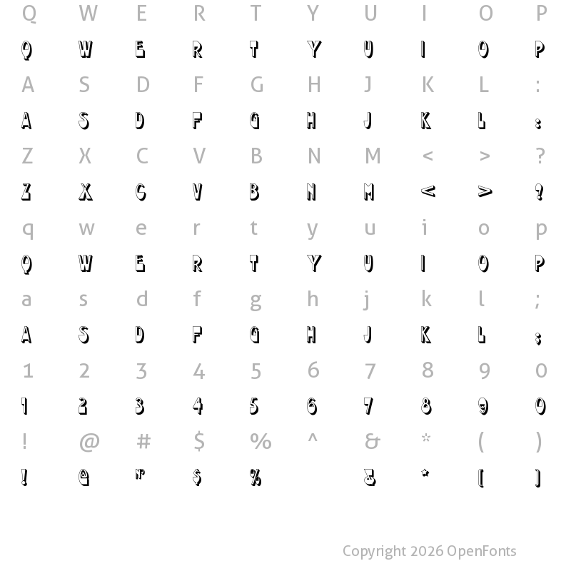 Character Map of Chocolate Drops NF Regular