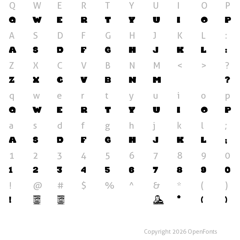 Character Map of Chocolate Team Regular