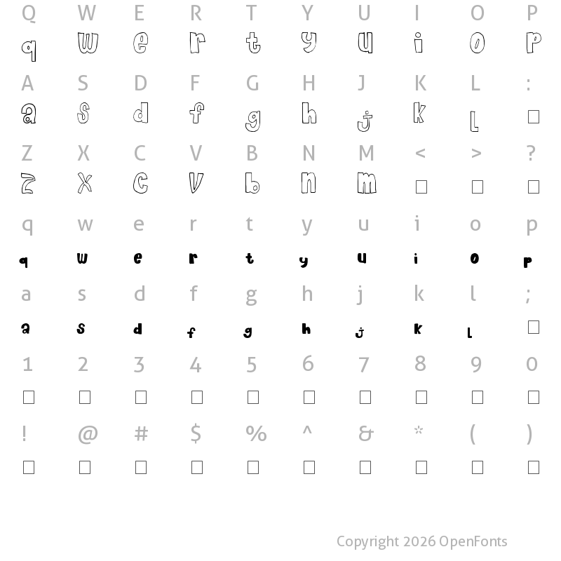 Character Map of Chocolate_Muffin Regular