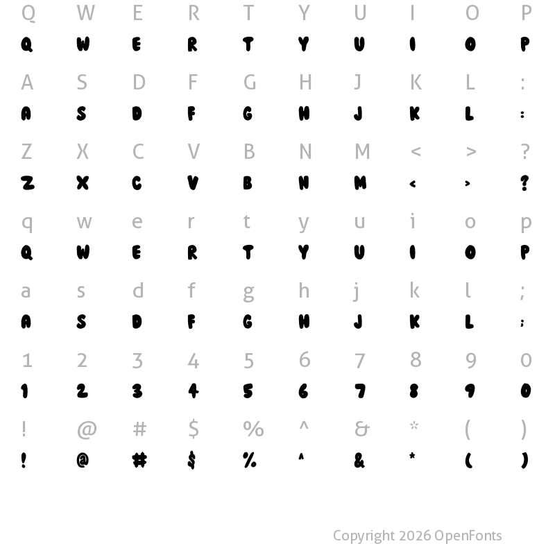 Character Map of CHOMOLO Regular