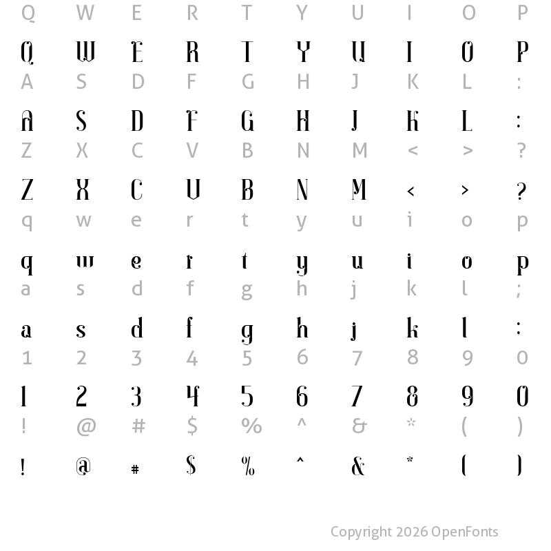 Character Map of CHOOSE ELEGANT Regular