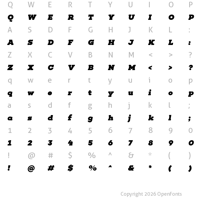 Character Map of Choplin Black Italic