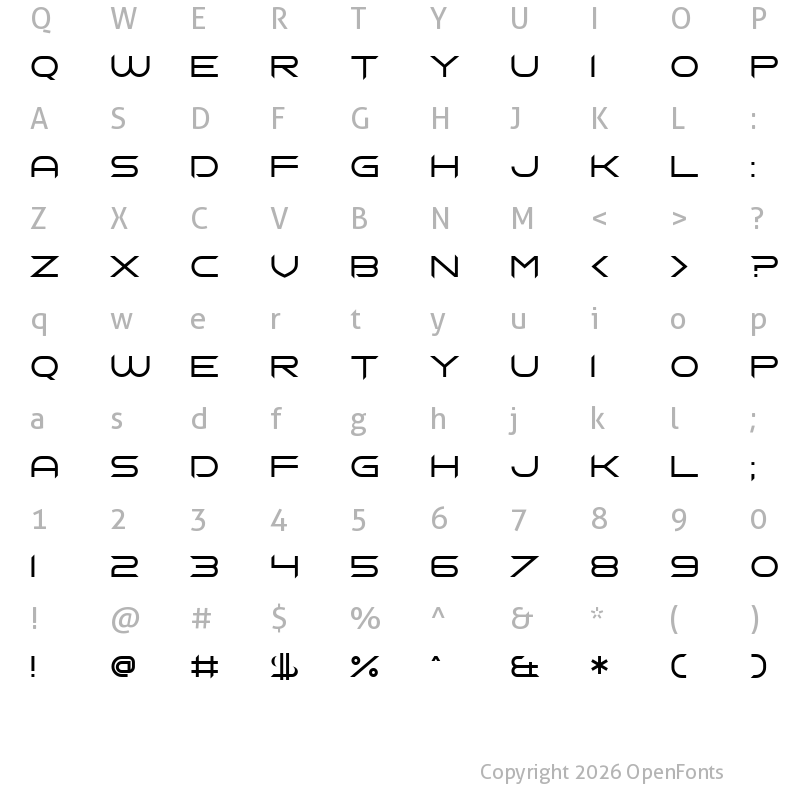 Character Map of Chopsin Regular