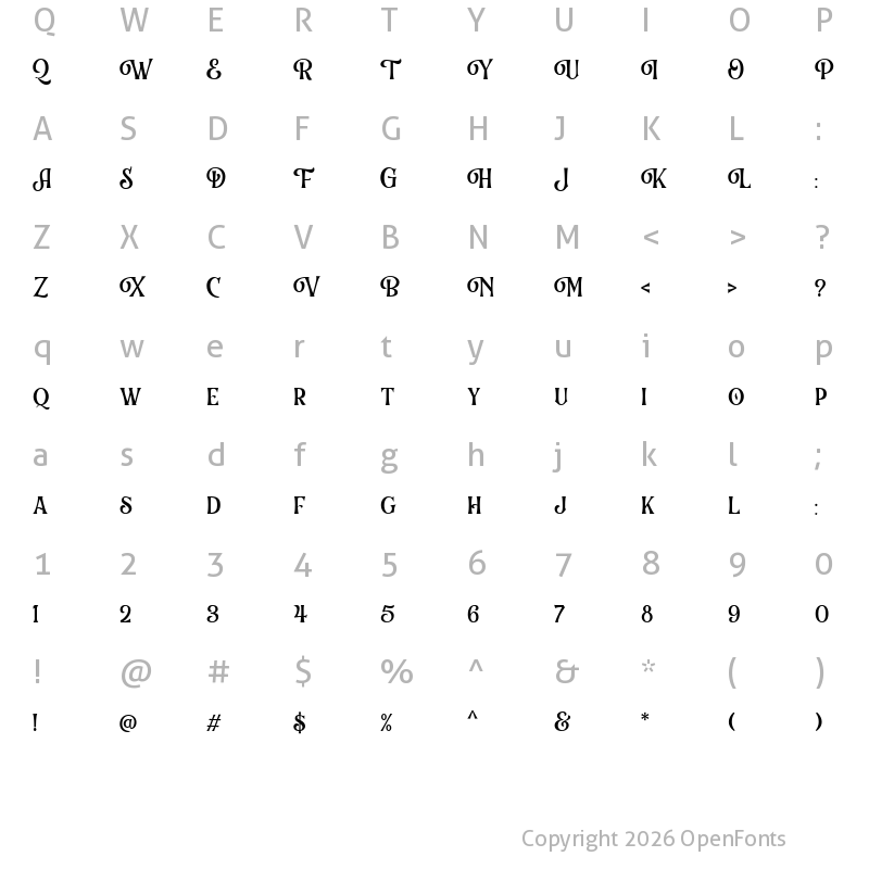 Character Map of Chord Brights DEMO Regular