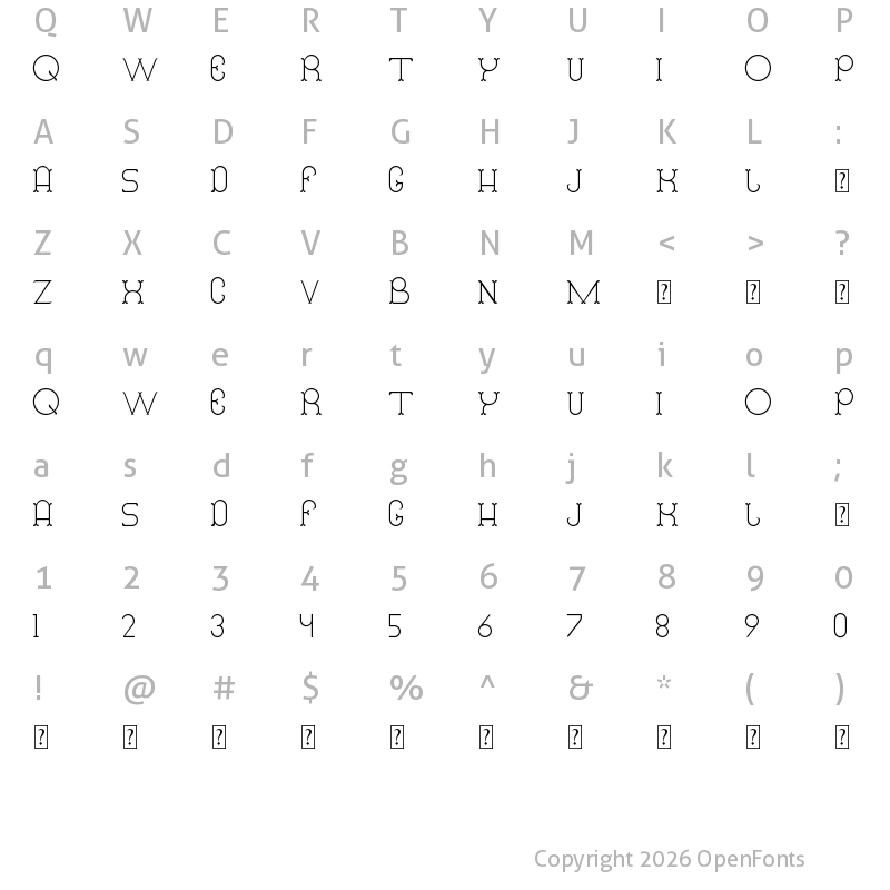 Character Map of Christine Regular