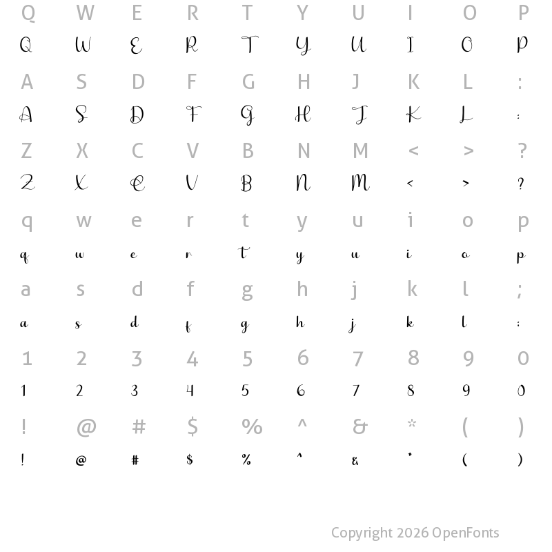 Character Map of Christmas Angel Regular