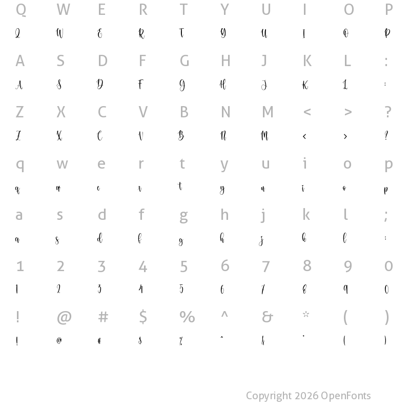 Character Map of Christmas Bright Regular