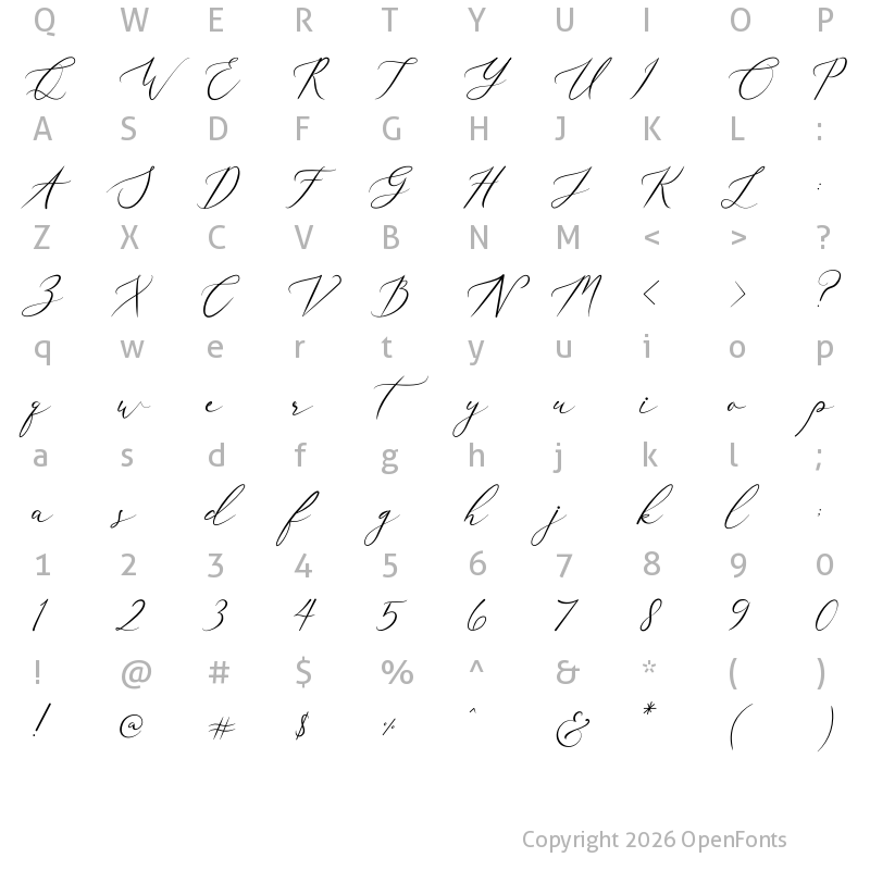 Character Map of Christmas Cake Regular