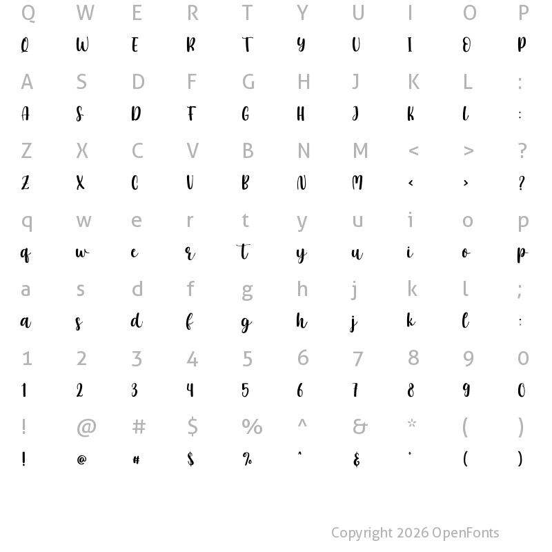 Character Map of Christmas Everyone Regular