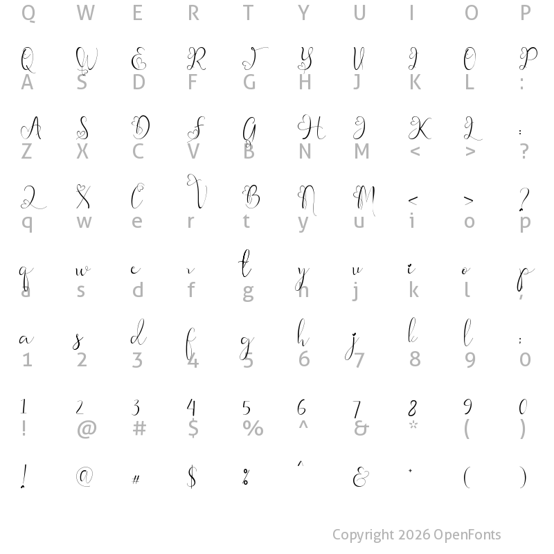 Character Map of Christmas Gift Regular