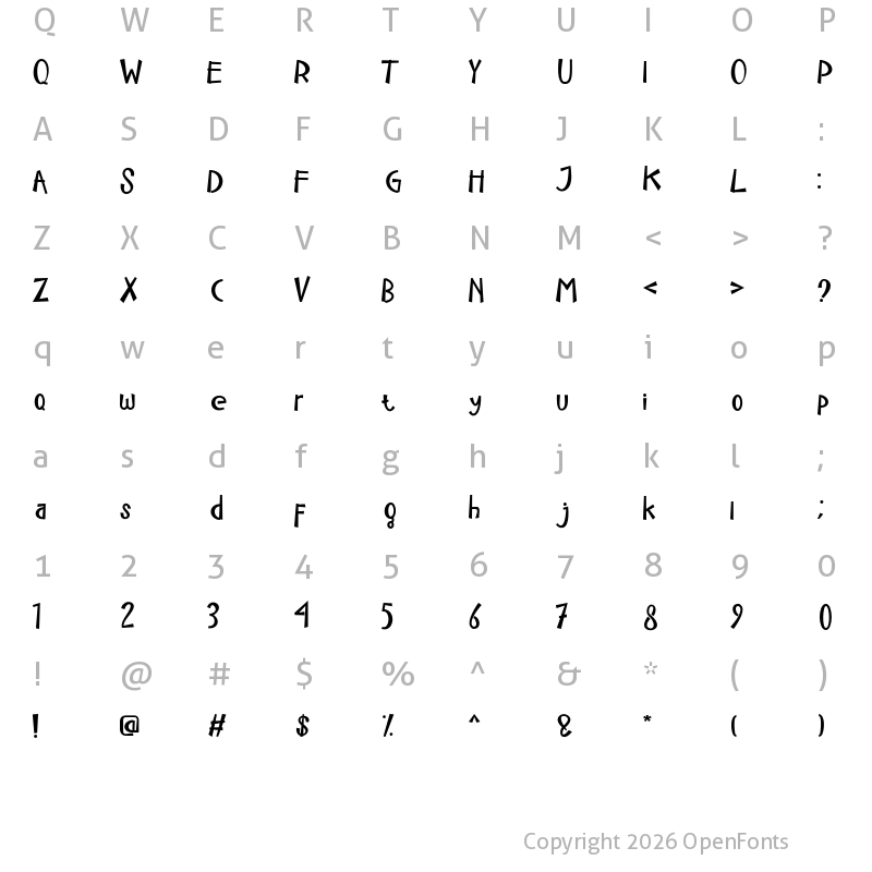 Character Map of Christmas Great Love Regular