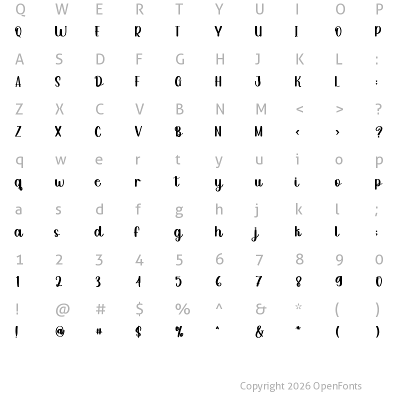 Character Map of Christmas Is Coming Regular