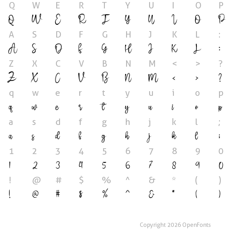 Character Map of Christmas New Year Regular
