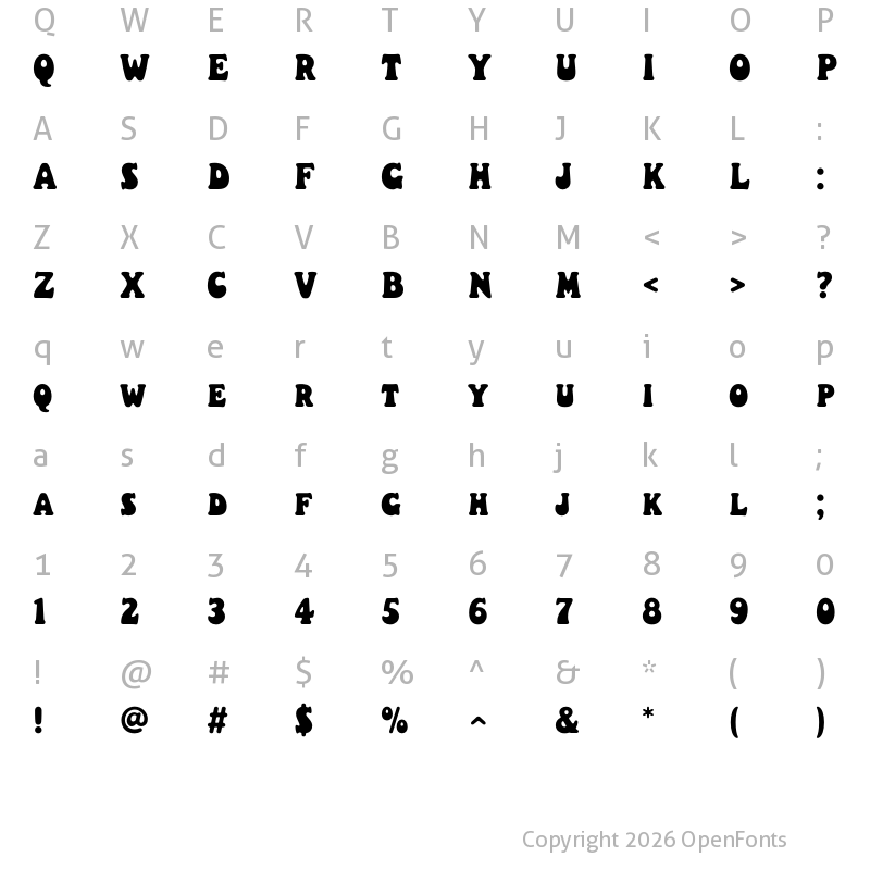 Character Map of Christmas Pudding Regular