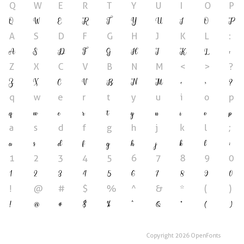 Character Map of Christmas Regular