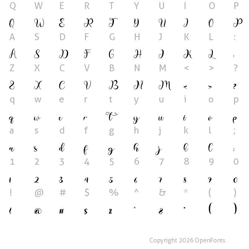 Character Map of Christmas Script Regular