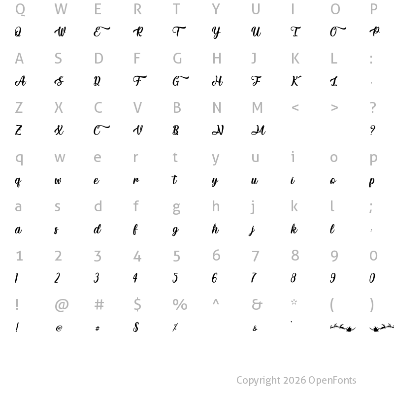 Character Map of Christmas Squad - Personal Use Regular