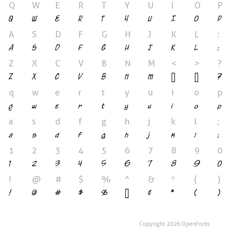 Character Map of Chronicles of a Hero Regular