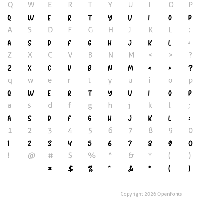 Character Map of Chrumpy Regular
